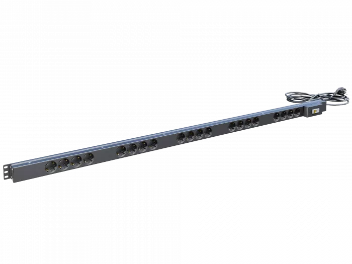 Вертикальный блок розеток,БР-20SСH-16А-Ш-3, 16А, 20 розеток Schuko, 33-48U, шнур 3м