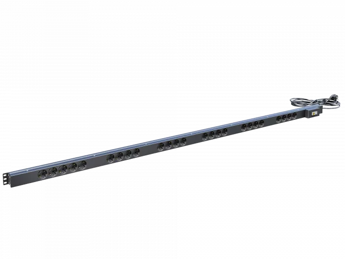 Вертикальный блок розеток,БР-25SСH-16A-Ш-3 .16А, 25 розеток Schuko, 42-48U, шнур 3 м
