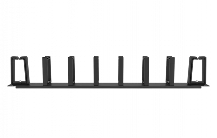 Органайзер кабельный горизонтальный с пластиковыми кольцами 8 колец 19"  ОКГП-8-19"-1U