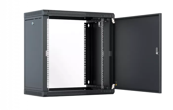 Шкаф телекоммуникационный настенный разборный со съемными боковыми стенками 19”,12U(600x350), ШТ-НСрМ-12U-600-350-М-Ч дверь металл черный