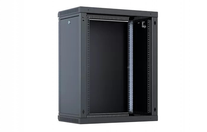 Шкаф телекоммуникационный настенный разборный со съемными боковыми стенками 19”,18U(600x550), ШТ-НСрМ-18U-600-550-М-Ч дверь металл черный