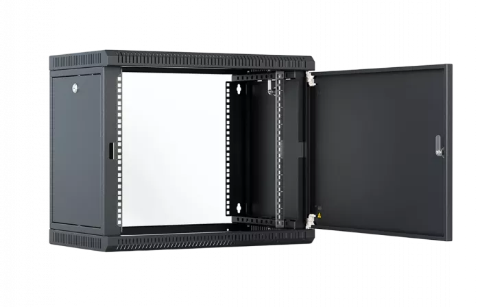 Шкаф телекоммуникационный настенный разборный со съемными боковыми стенками 19”,6U(600x550), ШТ-НСрМ-6U-600-550-М-Ч дверь металл черный