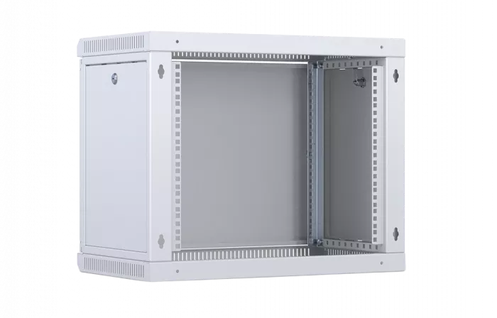 Шкаф телекоммуникационный настенный разборный со съемными боковыми стенками 19”,9U(600x550), ШТ-НСрМ-9U-600-550-М-Ч дверь металл черный