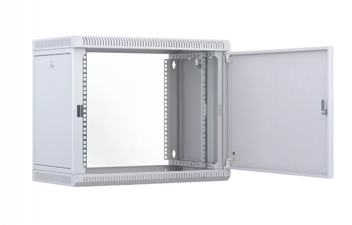 Шкаф телекоммуникационный настенный разборный со съемными боковыми стенками 19”,9U(600x550), ШТ-НСрМ-9U-600-550-М-Ч дверь металл черный