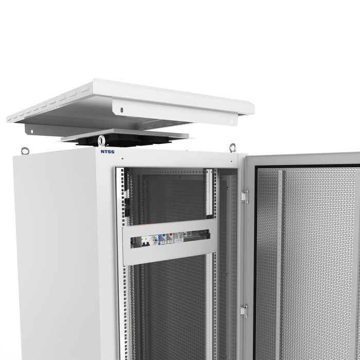 Шкаф напольный климатический NTSS RT 24U (ШхВхГ) 600x1440x600 мм, 4 профиля 19, с обогревом 250W и вентиляцией, IP55, серый RAL 7035