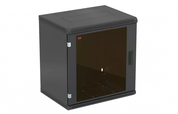 Шкаф телекоммуникационный настенный разборный черный 19”,15U(600x650), ШТ-НСр-15U-600-650-С-Ч дверь стекло ССД
