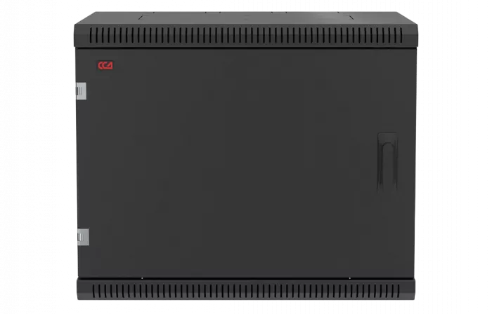 Шкаф телекоммуникационный настенный разборный черный 19”,9U(600x450), ШТ-НСр-9U-600-450-М-Ч дверь металл ССД