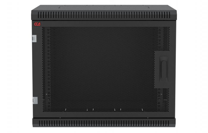 Шкаф телекоммуникационный настенный разборный черный 19”,9U(600x650), ШТ-НСр-9U-600-650-П-Ч дверь перфорированная ССД