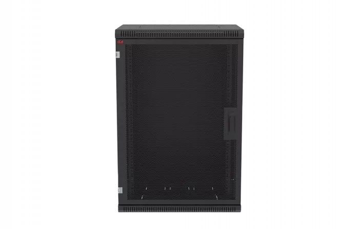Шкаф телекоммуникационный настенный разборный черный 19”,18U(600x550), ШТ-НСр-18U-600-550-П-Ч дверь перфорированная ССД