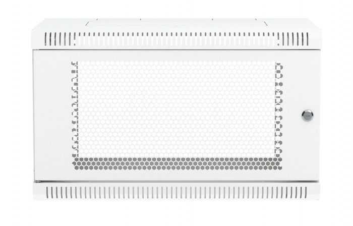 Шкаф телекоммуникационный настенный разборный 19”,6U(600x350), ШТ-НСр-6U-600-350-П дверь перфорированная ССД