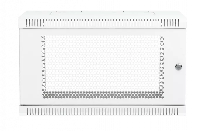 Шкаф телекоммуникационный настенный разборный 19”,6U(600x450), ШТ-НСр-6U-600-450-П дверь перфорированная ССД