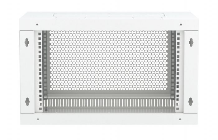 Шкаф телекоммуникационный настенный разборный 19”,6U(600x350), ШТ-НСр-6U-600-350-П дверь перфорированная ССД