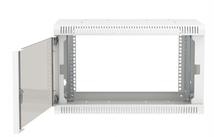 Шкаф телекоммуникационный настенный разборный 19”,6U(600x450), ШТ-НСр-6U-600-450-С дверь стекло ССД