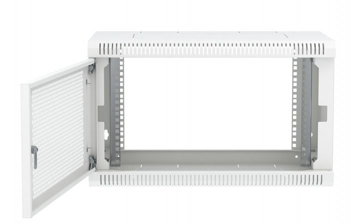 Шкаф телекоммуникационный настенный разборный 19”,6U(600x350), ШТ-НСр-6U-600-350-П дверь перфорированная ССД