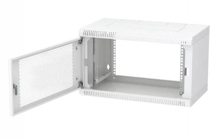 Шкаф телекоммуникационный настенный разборный 19”,6U(600x450), ШТ-НСр-6U-600-450-П дверь перфорированная ССД