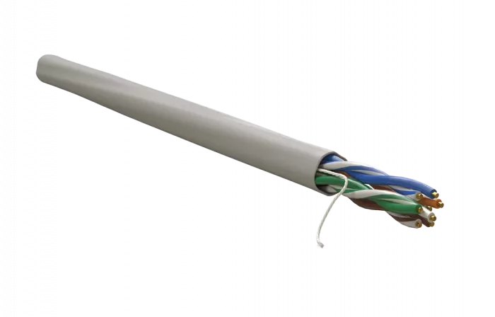 WRline WR-UTP-4P-C5E-L-LSZH-GY Кабель витая пара, неэкранированный U/UTP, категория 5e, 4 пары (0.48 мм), одножильный, внутренний, LSZH, нг(A)-HF, серый, 305 м