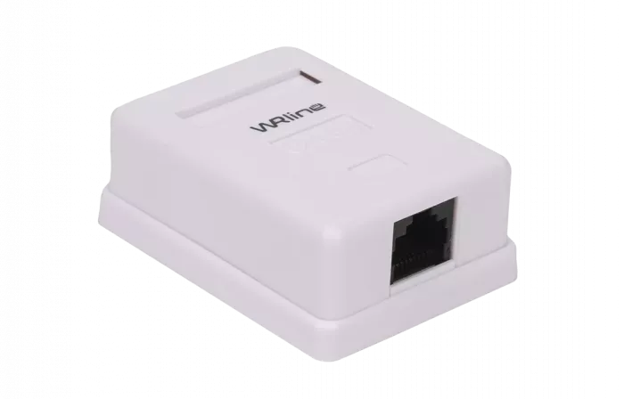 WRline WR-WS-8P8C-C5E-1 Розетка компьютерная RJ-45, категория 5e, неэкранированная, одинарная, внешняя, Dual IDC, цвет белый