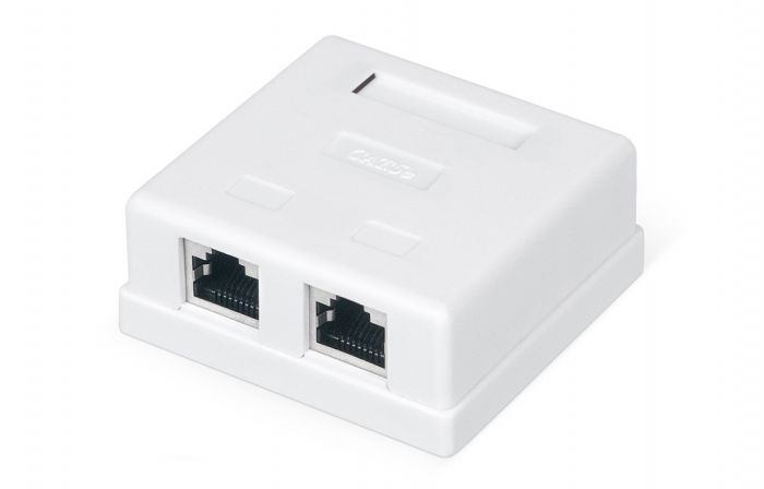 WRline WR-WS-8P8C-C5E-SH-2 Розетка компьютерная RJ-45, категория 5e, экранированная, двойная, внешняя, Dual IDC, цвет белый