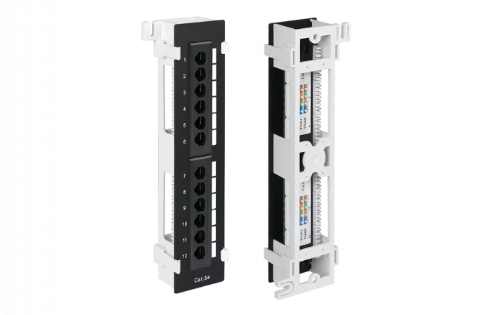 WRline WR-PL-12-C5E-WL-D Патч-панель настенная, 12 портов RJ-45, категория 5е, с подставкой
