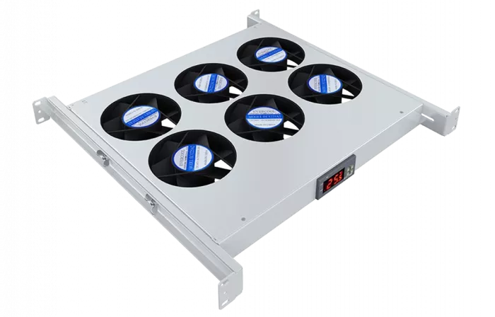 Вентиляторный модуль , 6 вентиляторов с цифровым термореле  ВМ-6-19"-Т-2 ССД