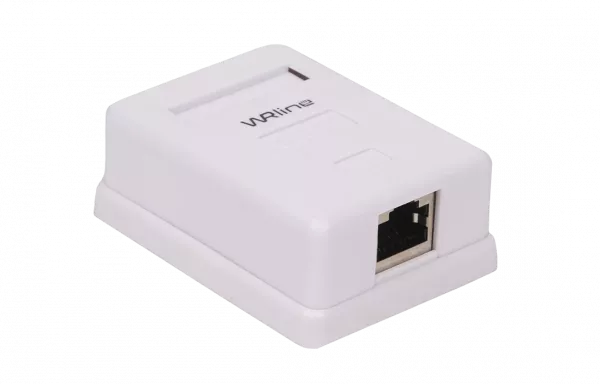 WRline WR-WS-8P8C-C5E-SH-1 Розетка компьютерная RJ-45, категория 5e, экранированная, одинарная, внешняя, Dual IDC, цвет белый