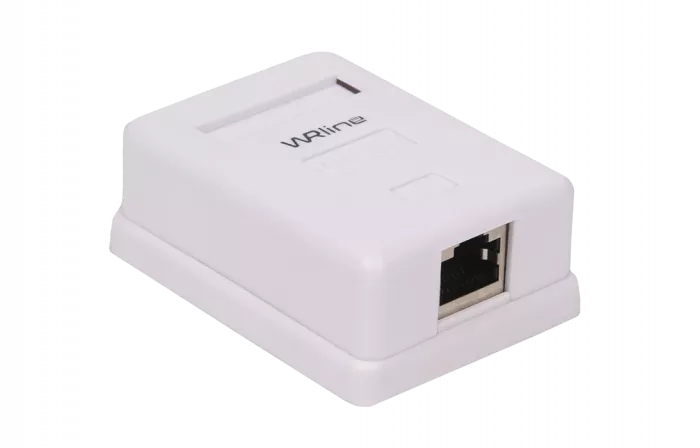 WRline WR-WS-8P8C-C5E-SH-1 Розетка компьютерная RJ-45, категория 5e, экранированная, одинарная, внешняя, Dual IDC, цвет белый