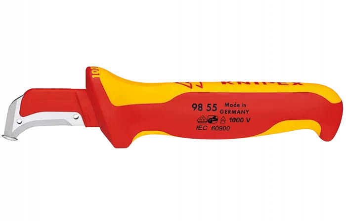 KN-9855SB	Нож для кабеля VDE с "пяткой", 180 мм, нерж. хирургическая сталь, 2К диэлектрическая ручка, SB