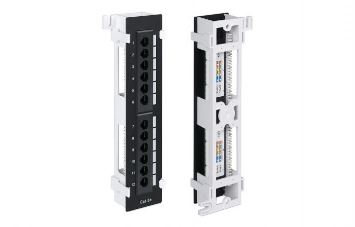 WRline WR-PL-12-C5E-WL-D Патч-панель настенная, 12 портов RJ-45, категория 5е, с подставкой