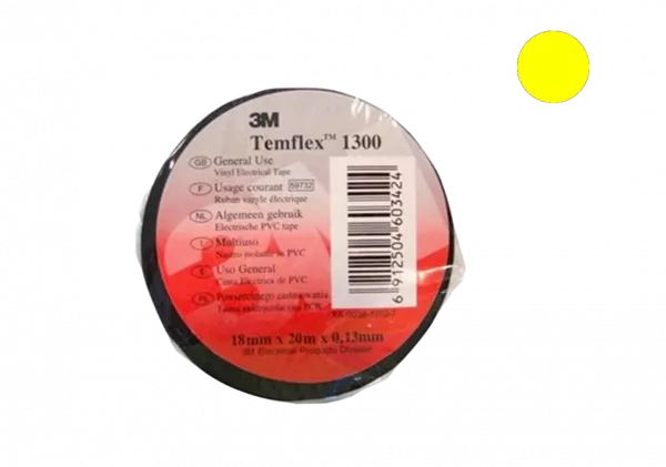 7100081320 Temflex 1300, желтая, универсальная изоляционная лента, 15мм х 10м х 0,13мм