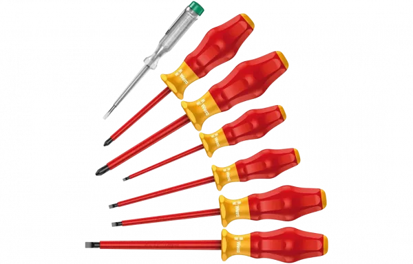 WE-031575	1160 i/7 Kraftform Comfort VDE Набор отвёрток диэлектрических + пробник, 7 пр.
