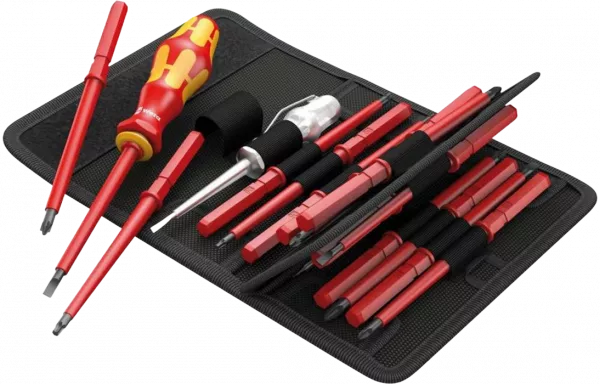 WE-003474	Kraftform Kompakt VDE 16 Universal 1 Набор насадок с отвёрткой-битодержателем + пробник, 16 пр.