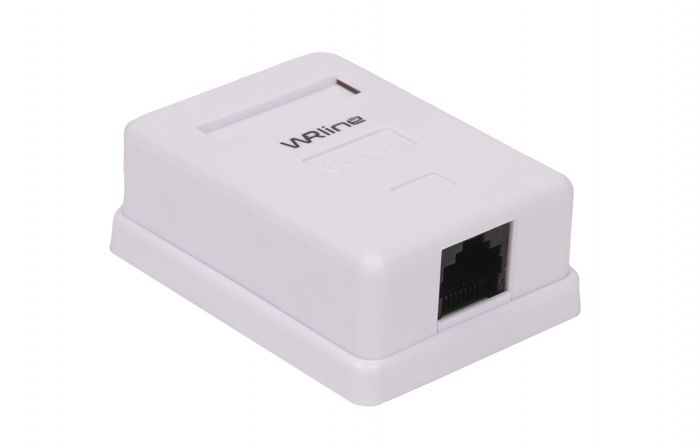 WRline WR-WS-8P8C-C5E-1 Розетка компьютерная RJ-45, категория 5e, неэкранированная, одинарная, внешняя, Dual IDC, цвет белый