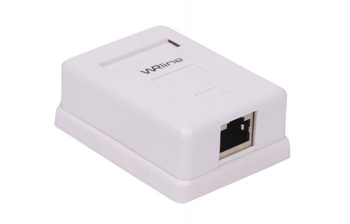 WRline WR-WS-8P8C-C5E-SH-1 Розетка компьютерная RJ-45, категория 5e, экранированная, одинарная, внешняя, Dual IDC, цвет белый