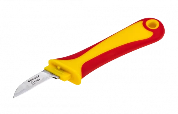 12-4936 Нож монтажника, нержавеющая сталь, прямое лезвие REXANT