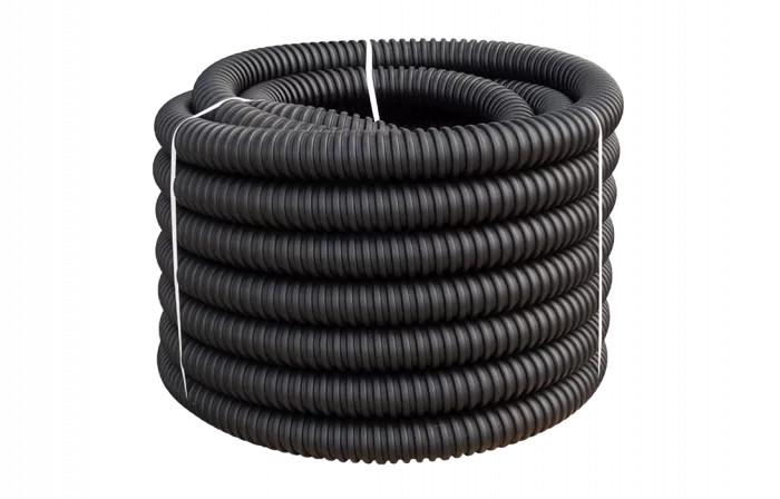 Труба ССД-Пайп Электро НГ, OD=110 мм, 1100N, SN22, с протяжкой (бухта 52 м) Труба полимерная жёсткая гофрированная спиральная не распространяющая горение