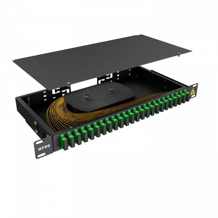 Кросс 19" NTSS PREMIUM, предсобранный 1U, 16 портов SC/APC duplex, 9/125 мкм, черный