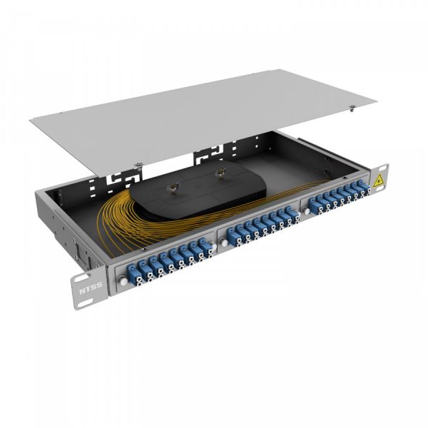 Кросс 19" NTSS PREMIUM, предсобранный 1U, 16 портов LC/UPC duplex, 9/125 мкм