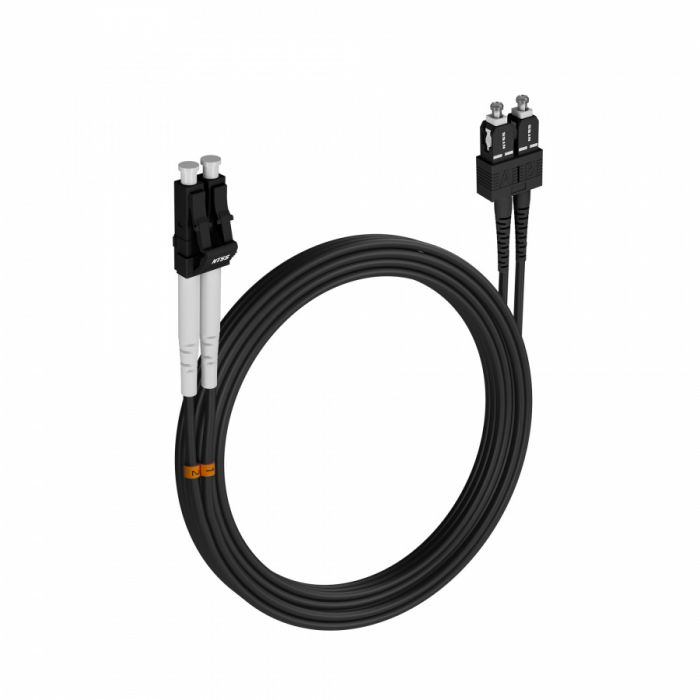Шнур оптический NTSS PREMIUM dpc LC/APC-SC/APC 9/125 3.0мм 15м черный LSZH (патч-корд)