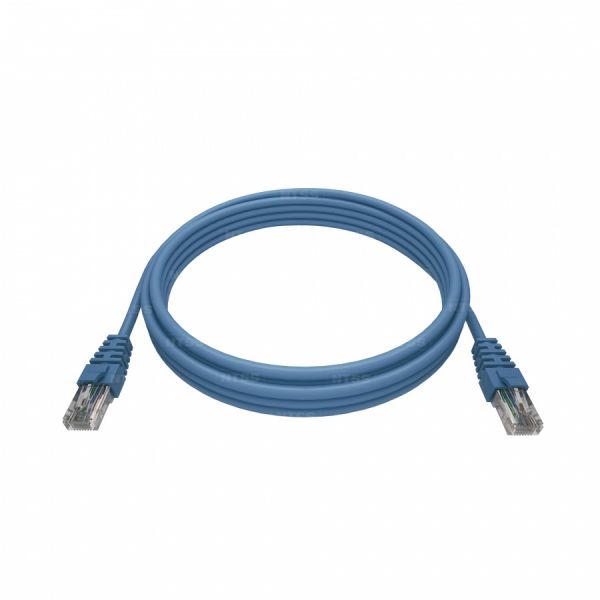 Патч-корд NTSS 2хRJ45/8P8C, T568B UTP 5e кат. литой 0.4 метра, LSZH, синий