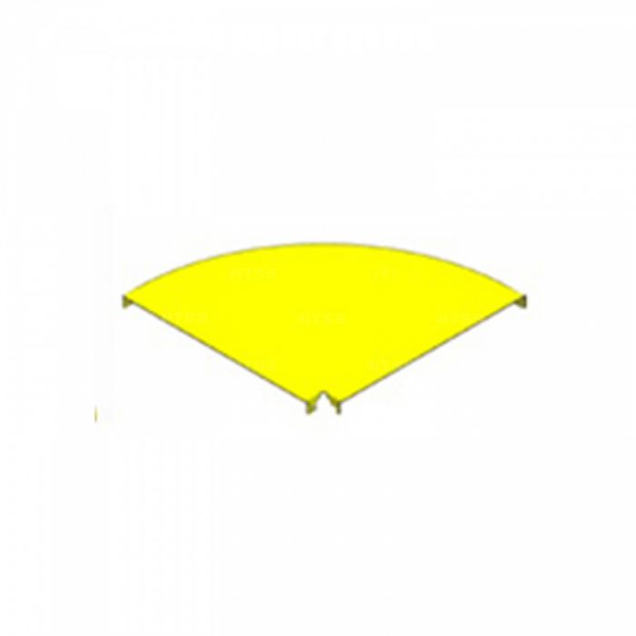 Крышка горизонтального уголка 90° оптического лотка NTSS 600 мм, желтая