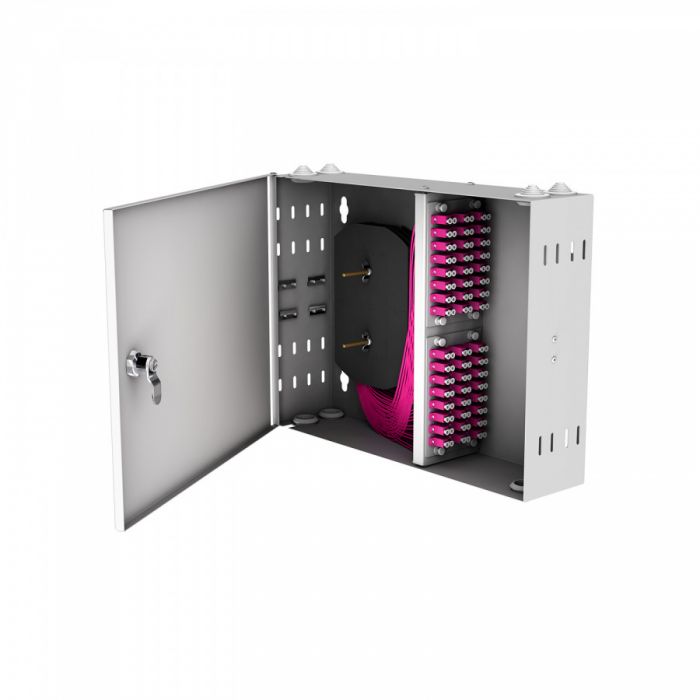 Кросс настенный NTSS PREMIUM, предсобранный, 32 порта LC/UPC duplex, 50/125 мкм OM4