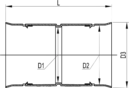 015050 Муфта для двустенных труб, d=50мм (121950)
