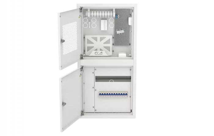 Шкаф распределительный вводной квартирный,встраиваемый(СС+ЭОМ)  3 комнаты ШРВ-К-3