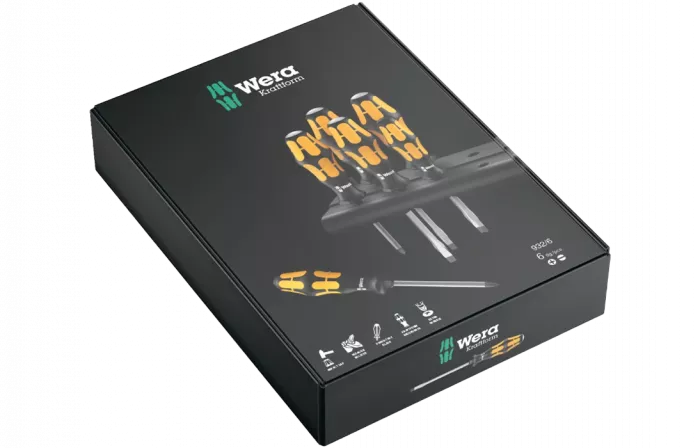 WE-018282	932/6 Набор отвёрток силовых с подставкой, 6 пр., PH 1x80/2x100, SL 0.6x3.5x80/0.8x4.5x90/1x5.5x100/1.2x7.0x125