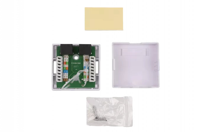 WRline WR-WS-8P8C-C5E-2 Розетка компьютерная RJ-45, категория 5e, неэкранированная, двойная, внешняя, Dual IDC, цвет белый