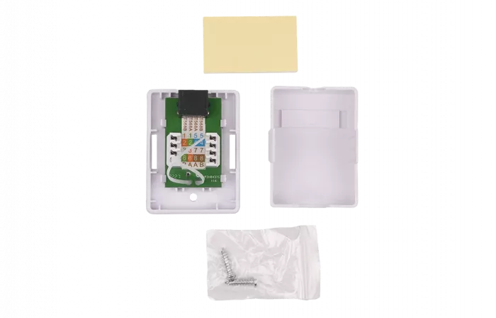 WRline WR-WS-8P8C-C5E-1 Розетка компьютерная RJ-45, категория 5e, неэкранированная, одинарная, внешняя, Dual IDC, цвет белый