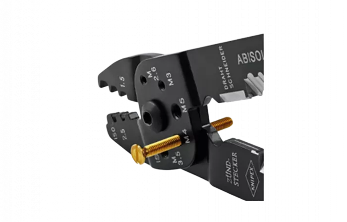 KN-9722240	Пресс-клещи, 3 гнезда, изол. кабельные наконечники и соединители 0.5-6.0 мм², неизол. открытые штекеры 6.3 мм: 0.5-2.5 мм², 240 мм