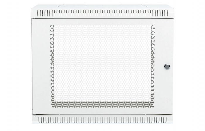 Шкаф телекоммуникационный настенный разборный 19”,9U(600x350), ШТ-НСр-9U-600-350-П дверь перфорированная ССД