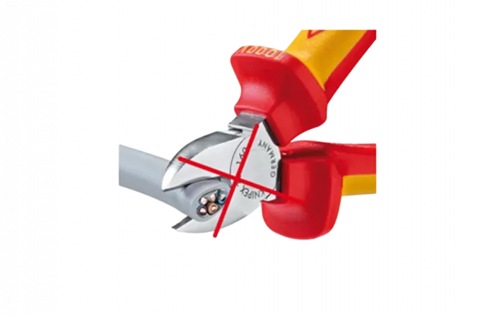 KN-9526165	Кабелерез VDE, Ø 15 мм (50 мм²), длина 165 мм, пружина, хром, 2-комп диэлектрические ручки