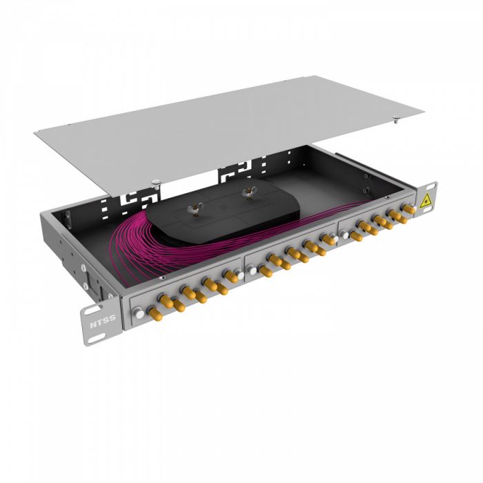 Кросс 19" NTSS PREMIUM, предсобранный 1U, 4 порта ST/UPC, 50/125 мкм OM4